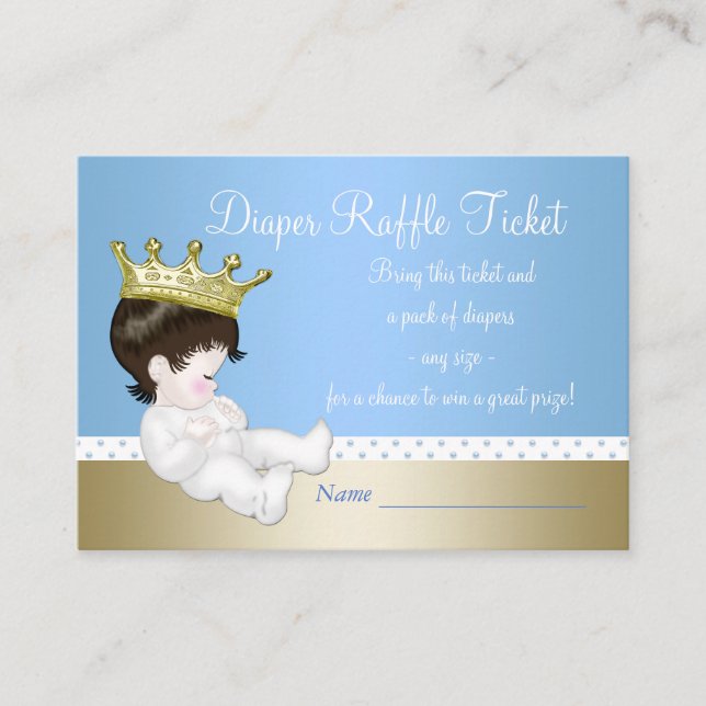 Prince Diaper Raffle Tickets Begleitkarte (Vorderseite)