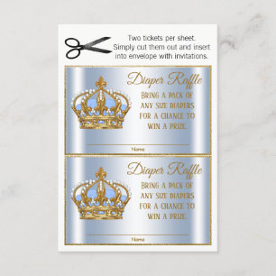 Prince Diaper Raffle Tickets Einladung