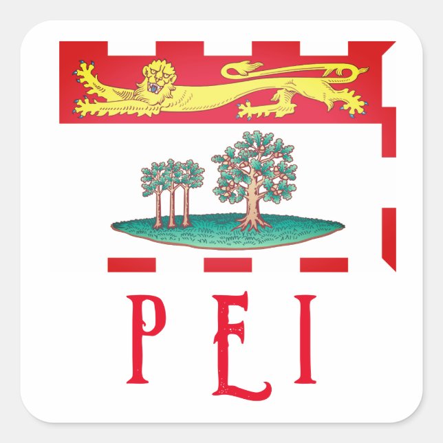 Prince Edward Island Flag Quadratischer Aufkleber (Vorderseite)