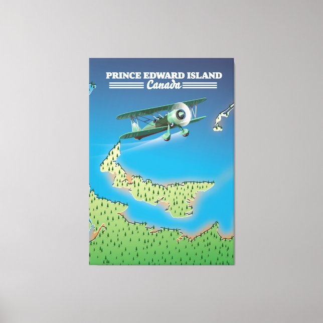 Prince Edward Island, Kanada Karte. Leinwanddruck (Vorderseite)