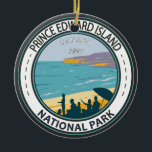 Prince Edward Island National Park Beach Abzeichen Keramik Ornament<br><div class="desc">Prince Edward Island National Park Vektorgrafik Design. Der Park liegt an der Nordküste der Insel,  direkt am Golf von St. Lawrence.</div>