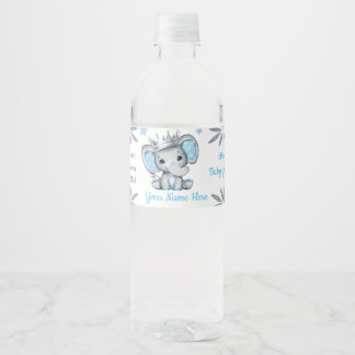 Prince Elephant Blue Silver Crown Water Label