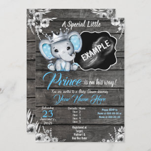 Prince Eléphant Ultrasound Pic Invitation Blue