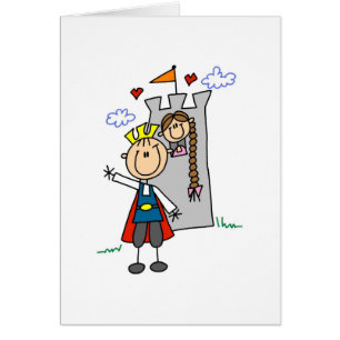 Prince et fille en T-shirts et cadeaux de tour