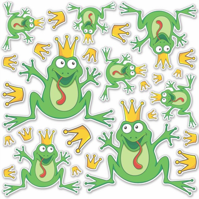 Prince Frog Icon Set Stickers Aufkleber (Vorderseite)