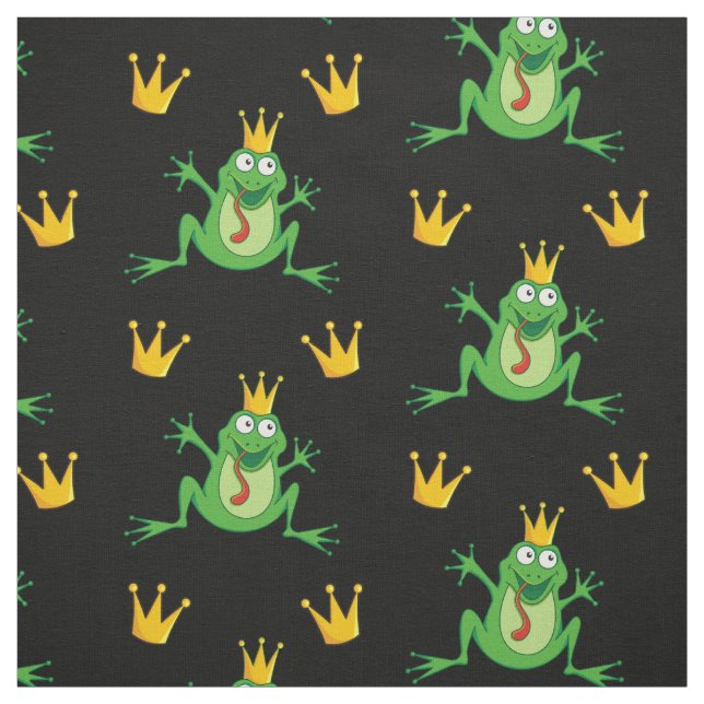 Prince Frog mit Kronenmuster Stoff (Muster)