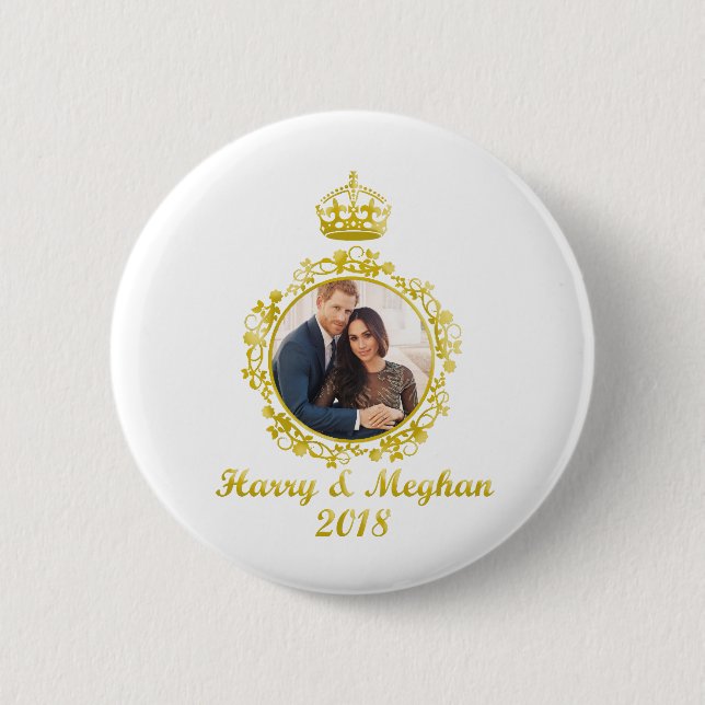 Prince Harry und Meghan Markle Button (Vorderseite)