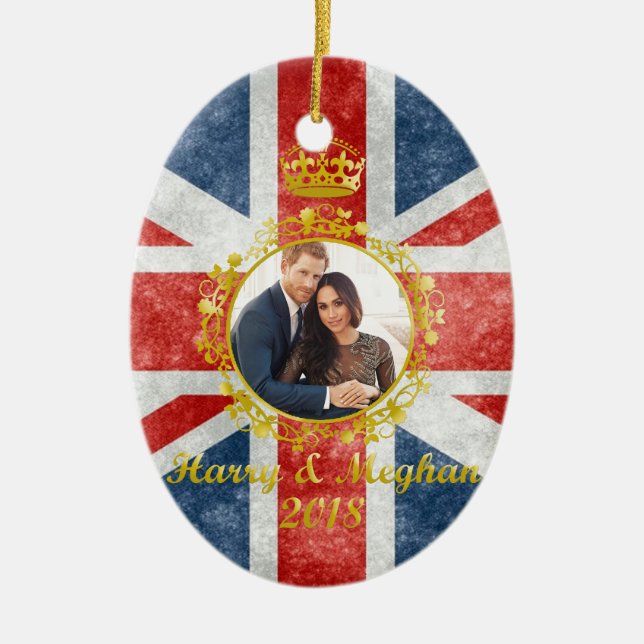 Prince Harry und Meghan Markle Keramik Ornament (Vorne)