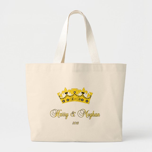 Prince Harry und Meghan Royal Wedding 2018 Heart Jumbo Stoffbeutel (Vorne)