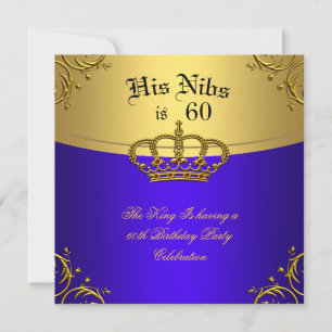 Prince King Red Gold Royal Blue Crown 60 Geburtsta Einladung