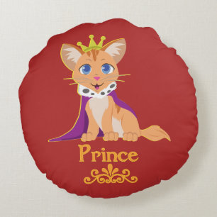 Prince Kitten Rundes Kissen