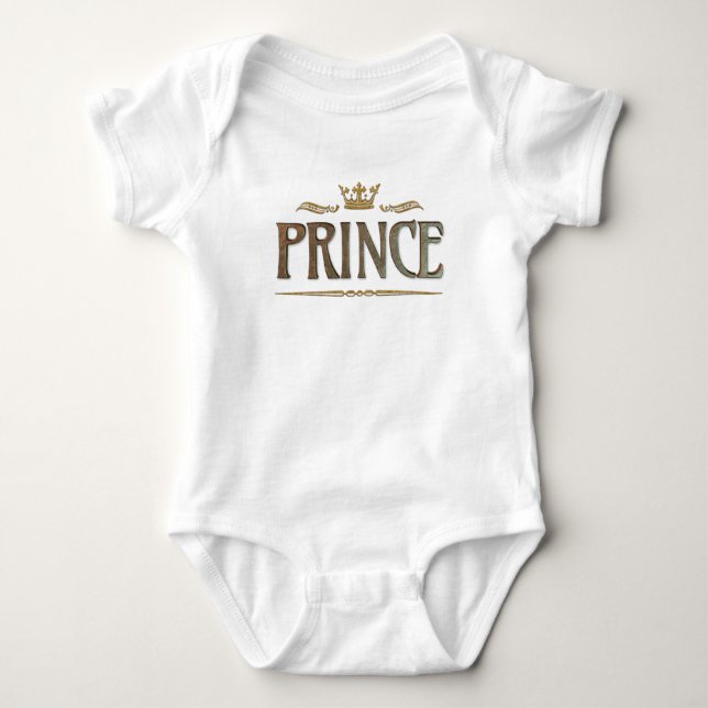 Prince Lettering - Große Mittelalterliche Königlic Baby Strampler (Vorderseite)