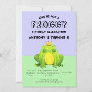 Prince Lila Abstrakt Modern Frog Einladung
