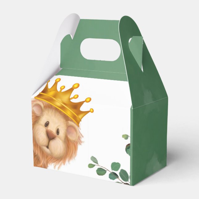 Prince Lion Golden Crown Boy Baby Dusche Geschenkschachtel (Vorderseite)