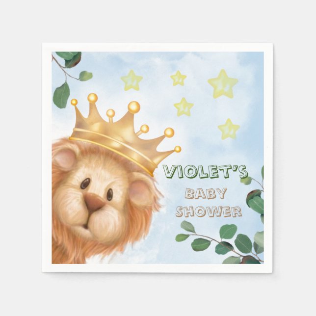 Prince Lion Golden Crown Boy Baby Dusche Serviette (Vorderseite)