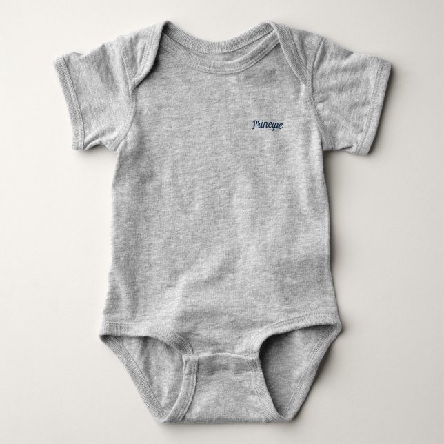 Prince Mammaprada Baby Bodysuit Gray Baby Strampler (Vorderseite)