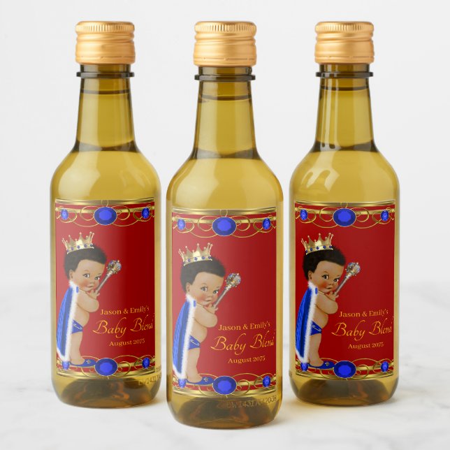 Prince Mini Weinflaschen Labels Red Blue Gold Weinetikett (Flaschen)