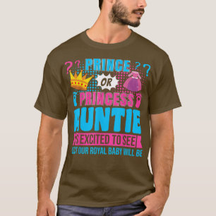 Prince oder Princess Auntie Baby Gender Reveal Par T-Shirt