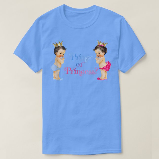 Prince oder Princess Baby Gender Reveal T-Shirt (Design vorne)