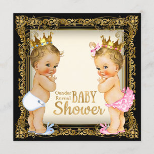 Prince oder Princess Gender Reveal Extravagante Ba Einladung