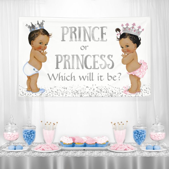 Prince Princess Gender Reveal Baby Dusche Banner (Von Creator hochgeladen)