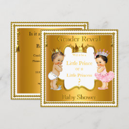 Prince Princess Gender Reveal Baby Dusche Brünett Einladung