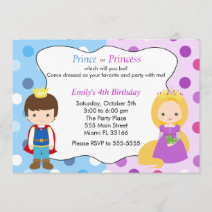 Prince Princess Invitation Anniversaire de enfant 