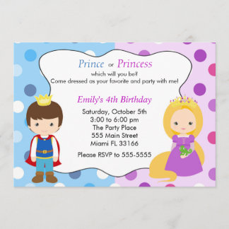 Prince Princess Invitation Anniversaire de enfant 