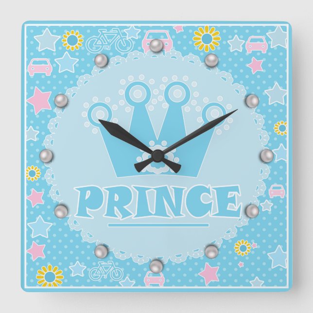 Prince Quadratische Wanduhr (Vorderseite)