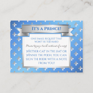 Prince Royal Baby Blue & Silver Fleur Buchanfrage Begleitkarte