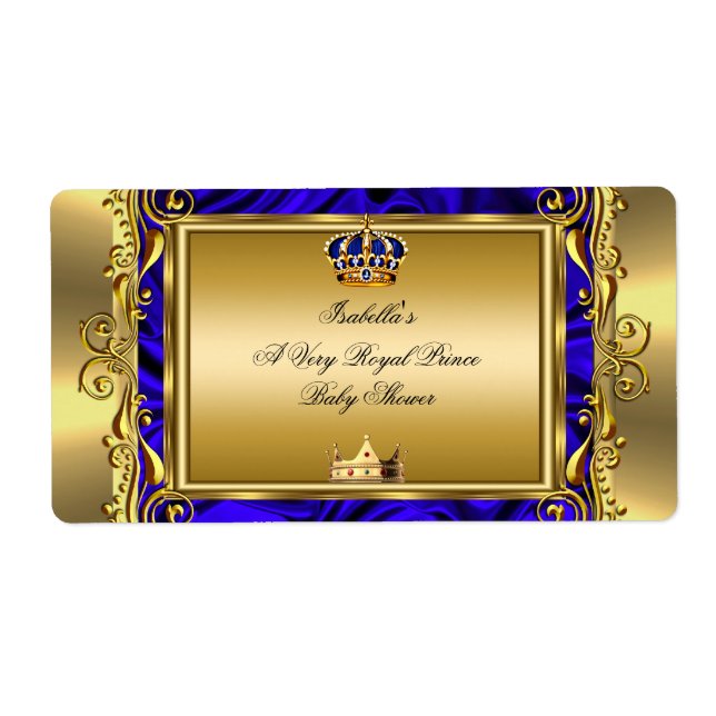 Prince Royal Blue Baby Shower Regal Gold Boy (Vorne)