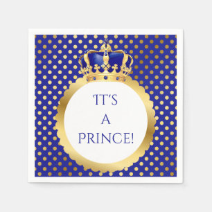 Prince Royal Blue & Gold Crown Serviette
