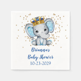 Prince Royal Blue Gold Elephant Boy Baby Dusche Serviette