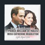 Prince William & Kate Royal Wedding Magnet<br><div class="desc">Eine Hommage an das königliche Paar - Prinz William und Catherine "Kate" Middleton,  jetzt Herzog & Herzogin von Cambridge. Feiern Sie die Hochzeit des Jahrhunderts und unterstützen Sie Großbritanniens zukünftigen König und Königin!</div>
