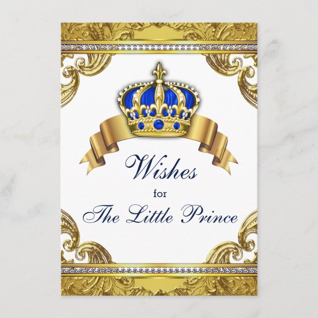Prince wünscht sich Baby Boy Baby Dusche Hinweiskarte (Vorderseite)