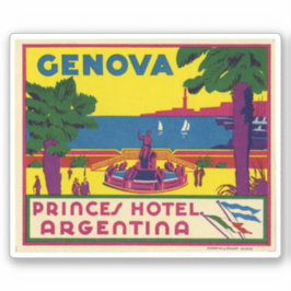 Princes Hotel Argentina Genova Aufkleber