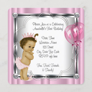 Princess 1. Geburtstag Party Einladung