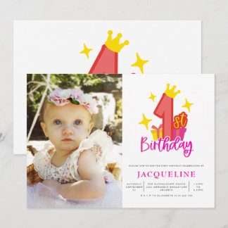 Princess 1. Geburtstag Party Einladung