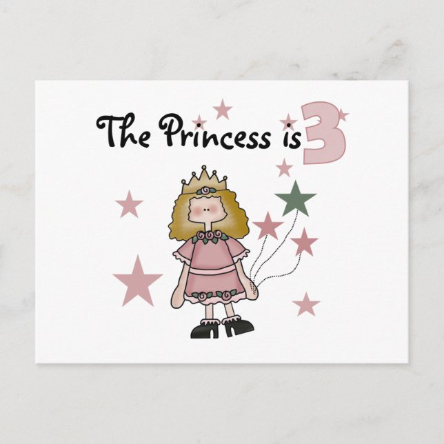 Princess 3. Geburtstagsgeschenke Postkarte (Vorderseite)
