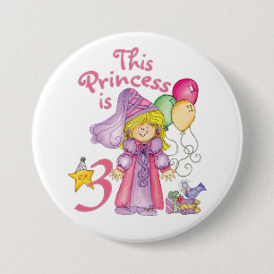 Princess 3. Geburtstagskarte Button