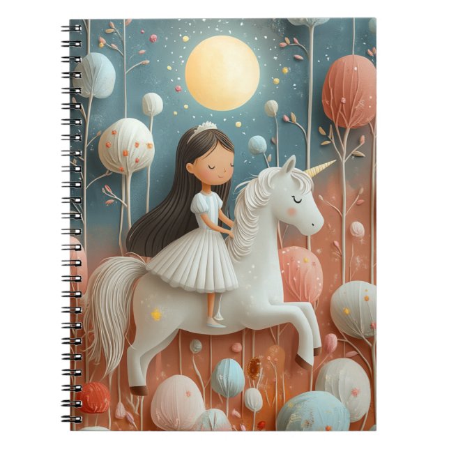 Princess Adventure Unicorn Journal - Whimsical Notizblock (Vorderseite)