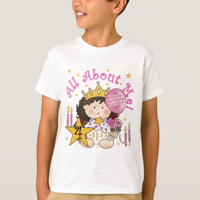 Princess All About Me 4. Birthday Tshirts (Vorderseite)