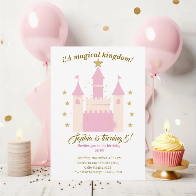 Princess and Castle Birthday Invitation | "Childre Einladung (Von Creator hochgeladen)
