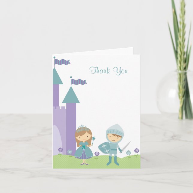 Princess and Knight Note Card Dankeskarte (Vorderseite)