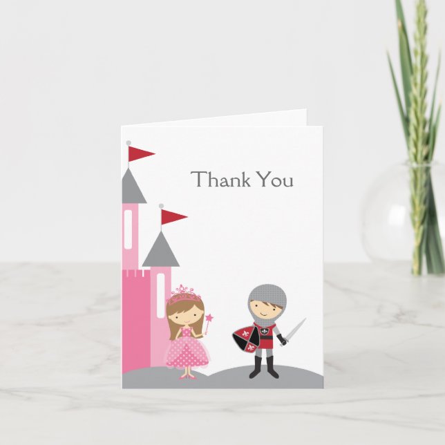 Princess and Knight Note Cards Dankeskarte (Vorderseite)