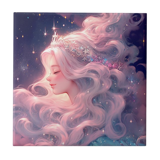 Princess Anime Girl aus Stars Fliese (Vorderseite)