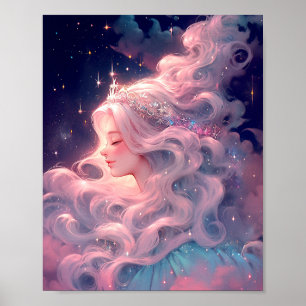 Princess Anime Girl aus Stars Poster