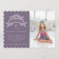 PRINCESS ANNIVERSAIRE FÊTE PHOTO INVITATION