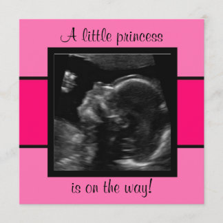 Princess Baby angepasste Ultraschallfoto-Vorlage Einladung