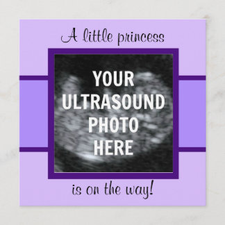 Princess Baby angepasste Ultraschallfoto-Vorlage Einladung